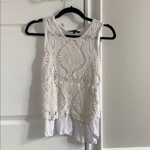 Asymmetrical lace top